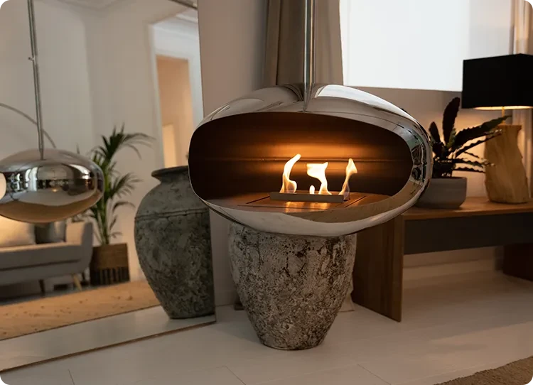 Cocoon Aeris Ethanol Kamin aus Edelstahl