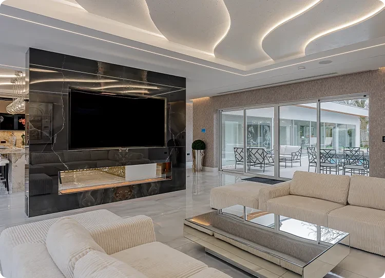 Customised Magic Fire Fireplace in a living room space