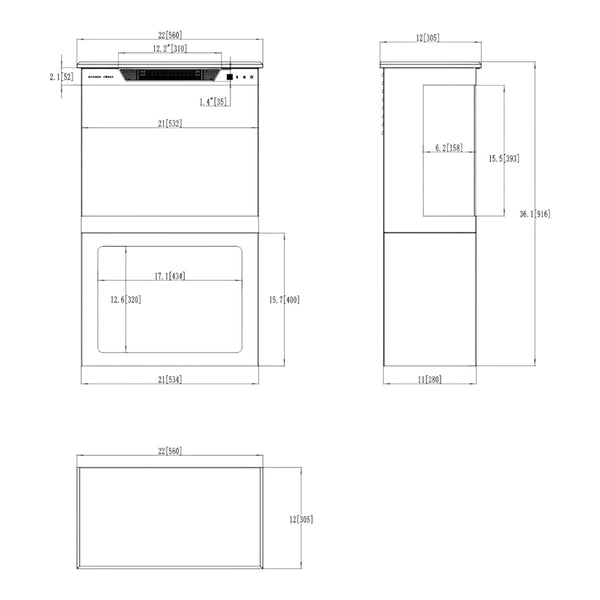 Aflamo Tower + Stand 56 cm Elektrischer Kamin