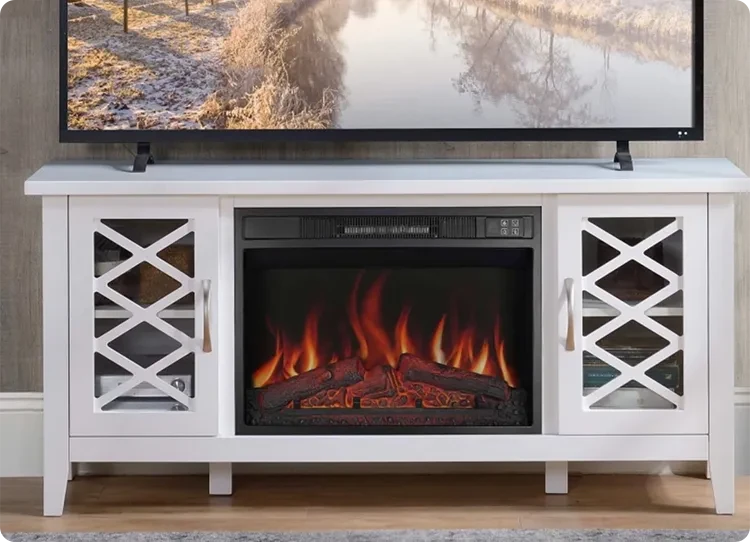 Artiflame Kamin Odessa mit weißem Kaminsims