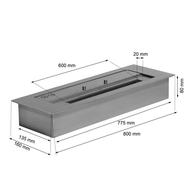 80 cm Superior Ethanol Brenner - 4 Liter