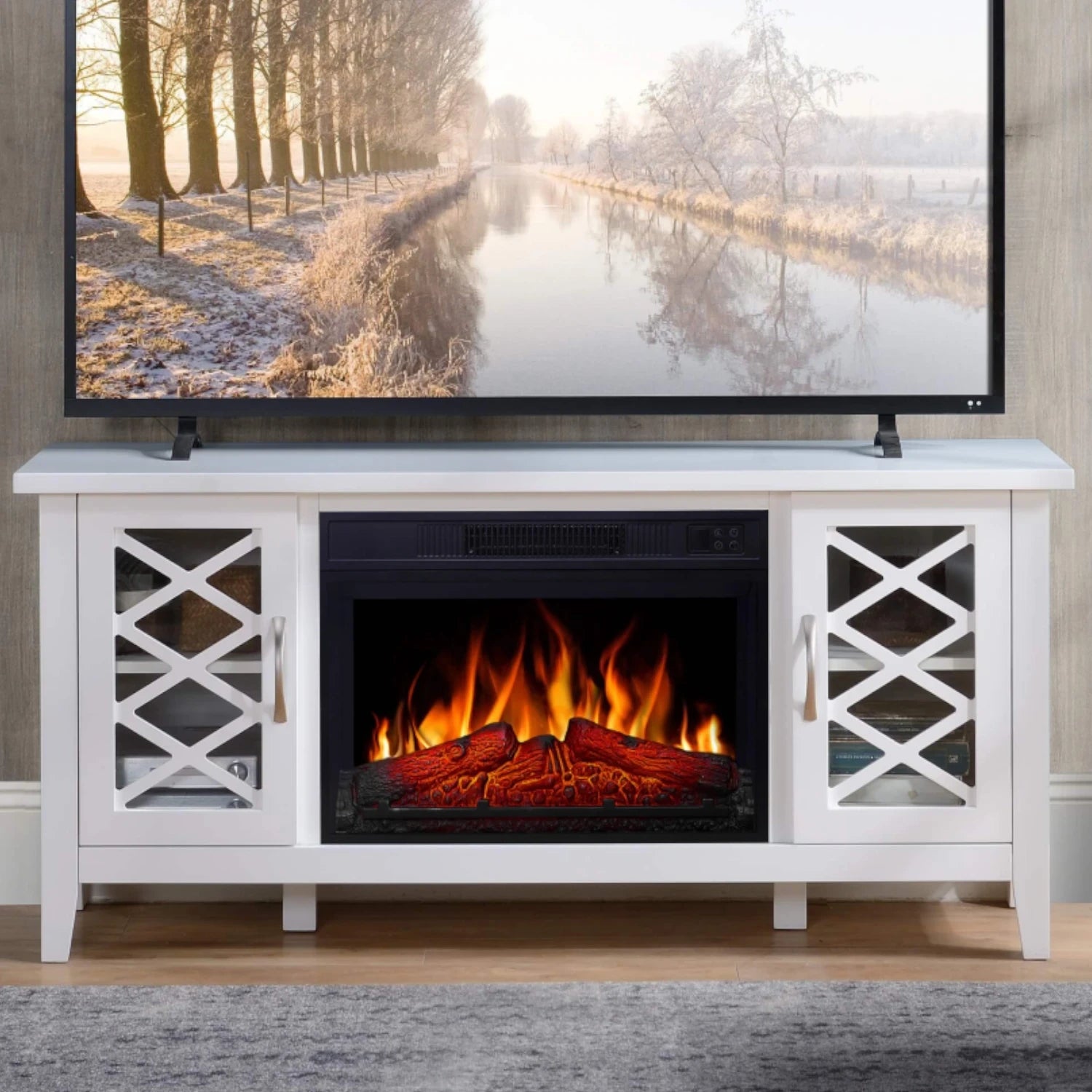 TV-Ständer mit Elektrokamin