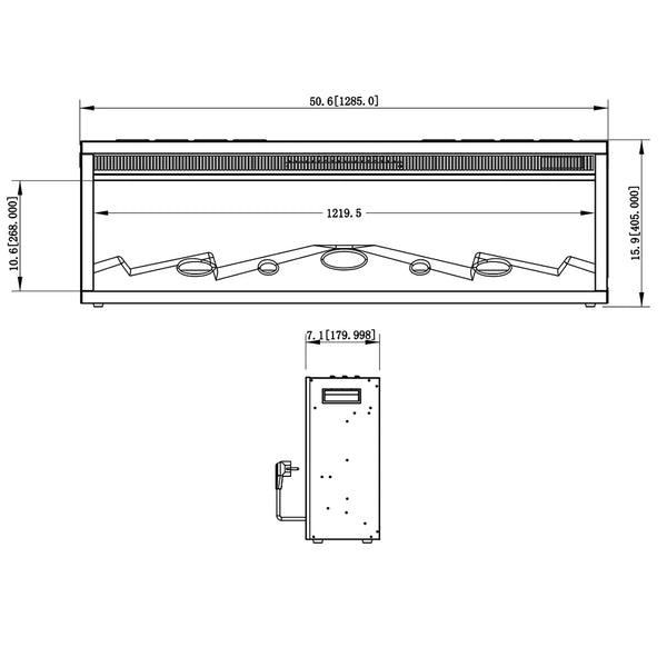 LED Classic Elektro-Einbaukamin - 129cm