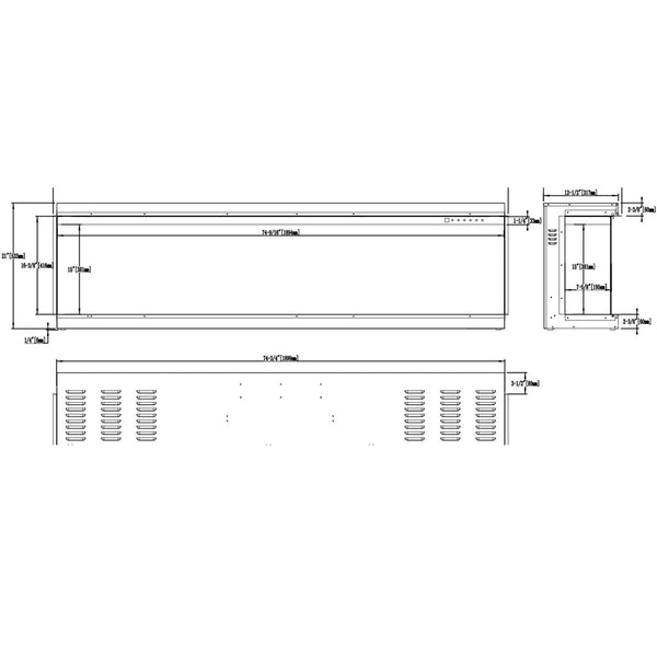 Aflamo Gold 193 cm Elektrischer Kamin