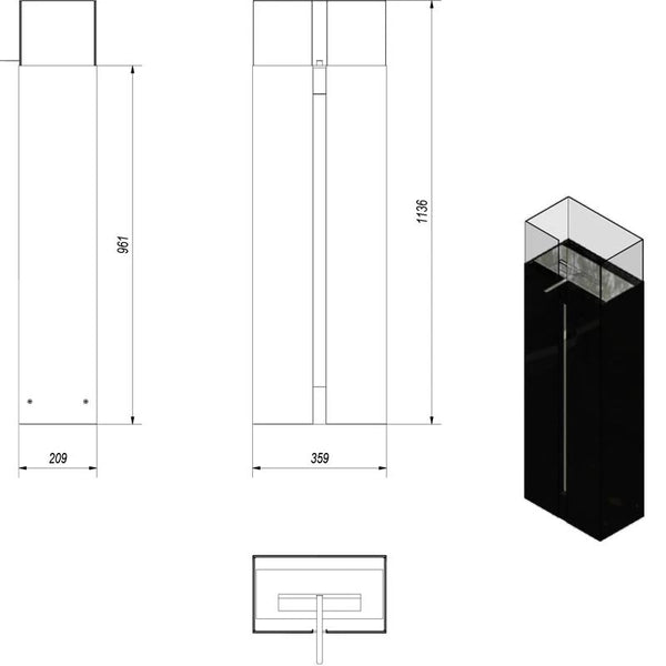 Ronda Biokamin in Schwarz