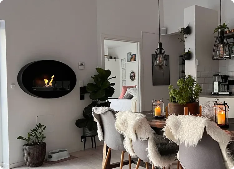 Wandmontierter Ethanol Kamin ScandiFlames Maryland