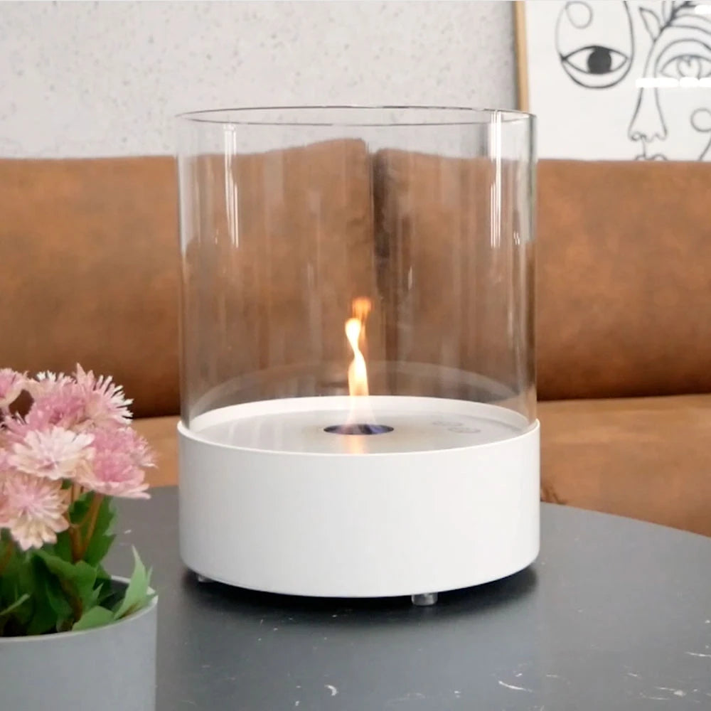 Weißer Bioethanol-Kamin