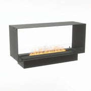 Foco Myst Two 1200 built-in water vapour fireplace in black with realistic water vapour flames