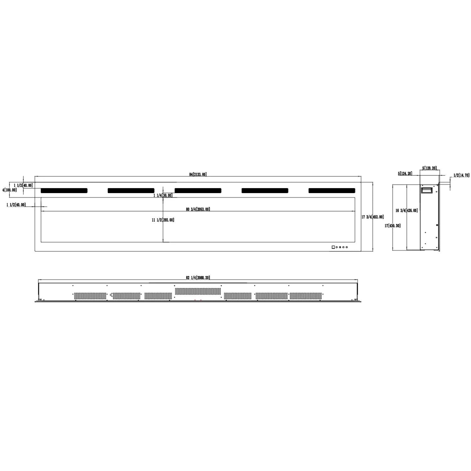 Majestic PRO Wandmontierter Elektrischer Kamin 84" (213 cm)