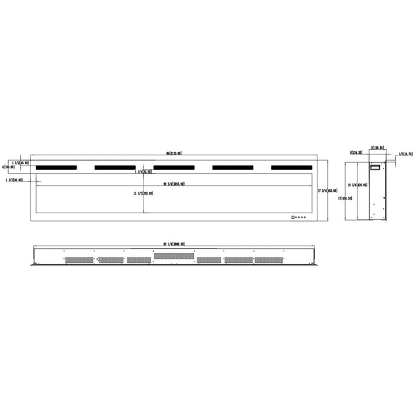 Majestic PRO Wandmontierter Elektrischer Kamin 84" (213 cm)