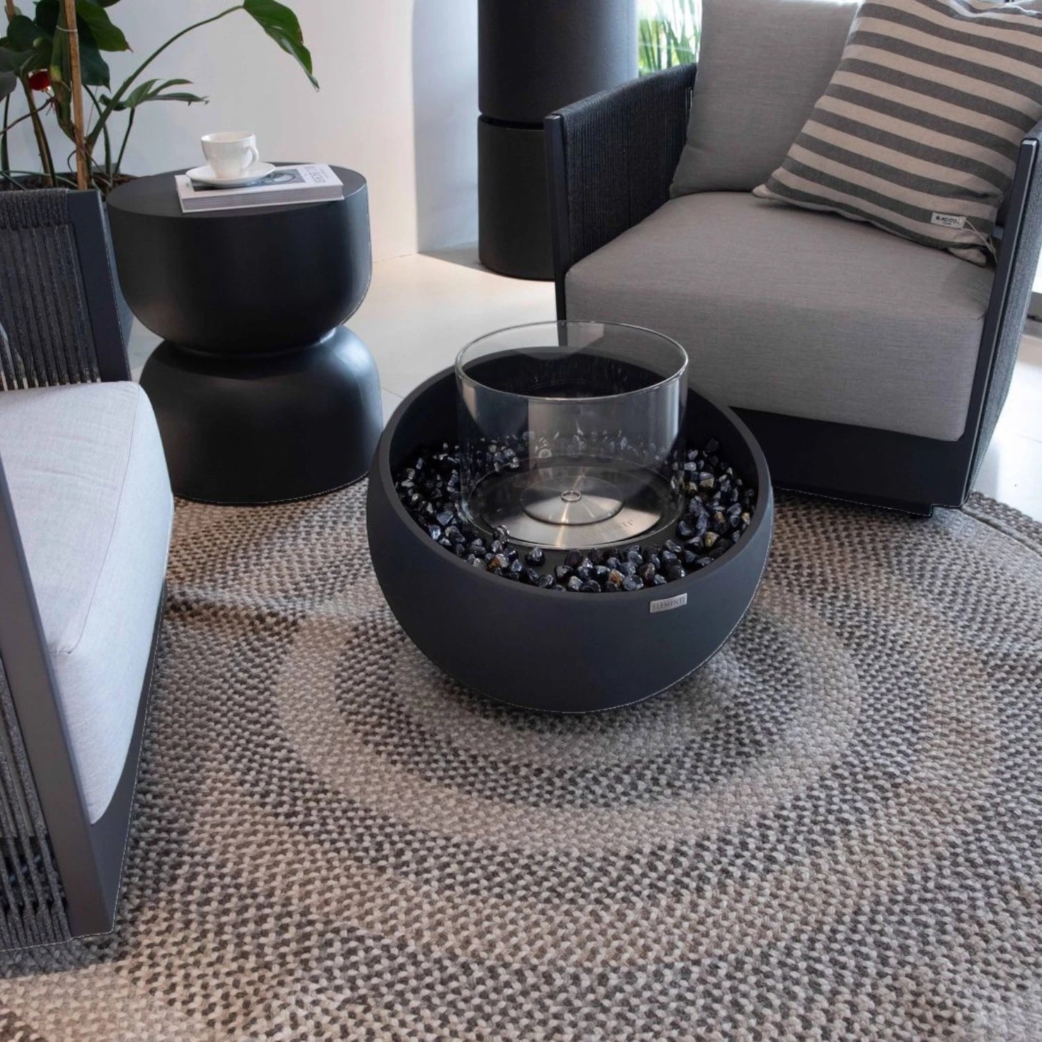 FIRENZE Bioethanol Schale S – Schiefer Schwarz