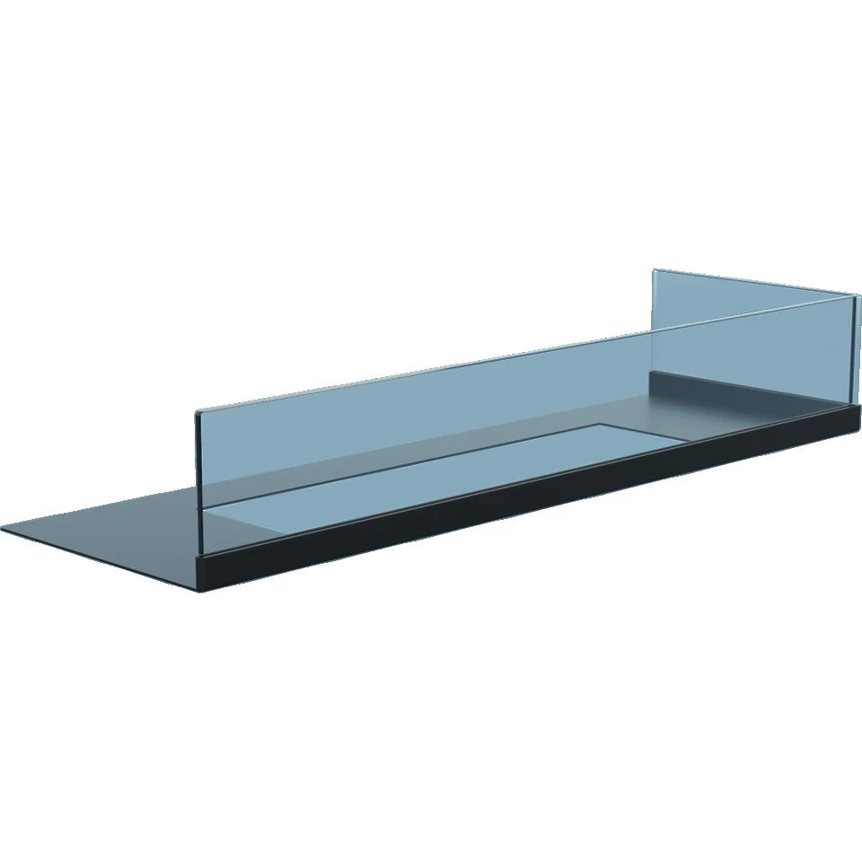 Glasscheibe für Eckkamin - 70 cm rechts