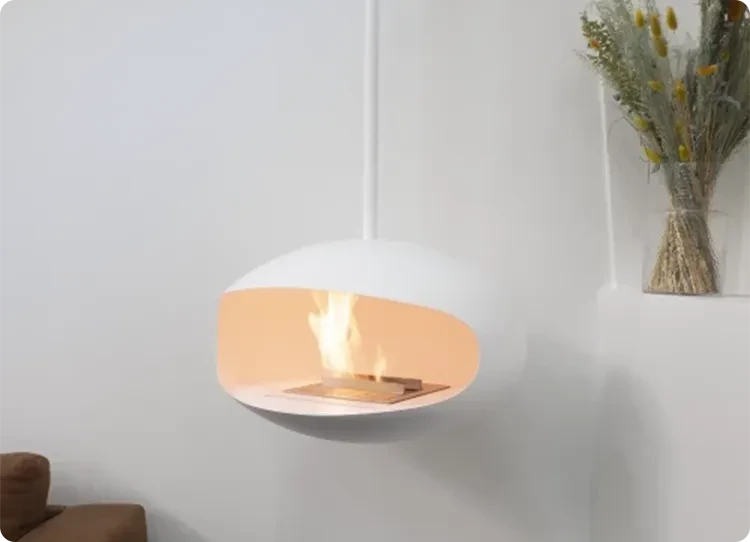 Weißer Cocoon-Kamin