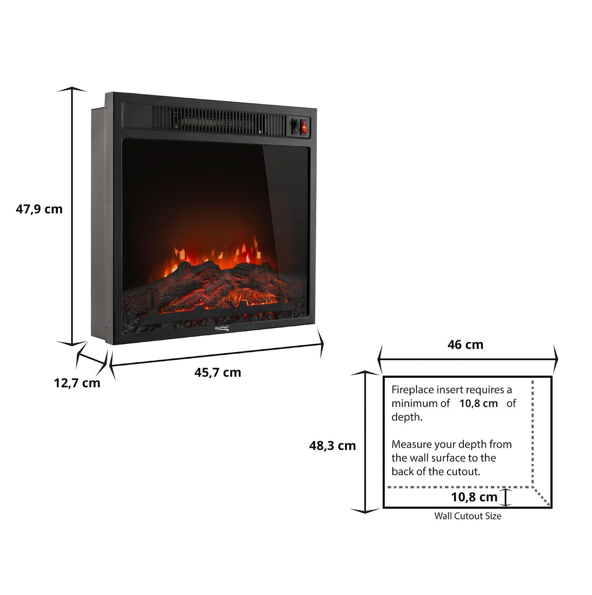 Electric Fireplace Insert 500