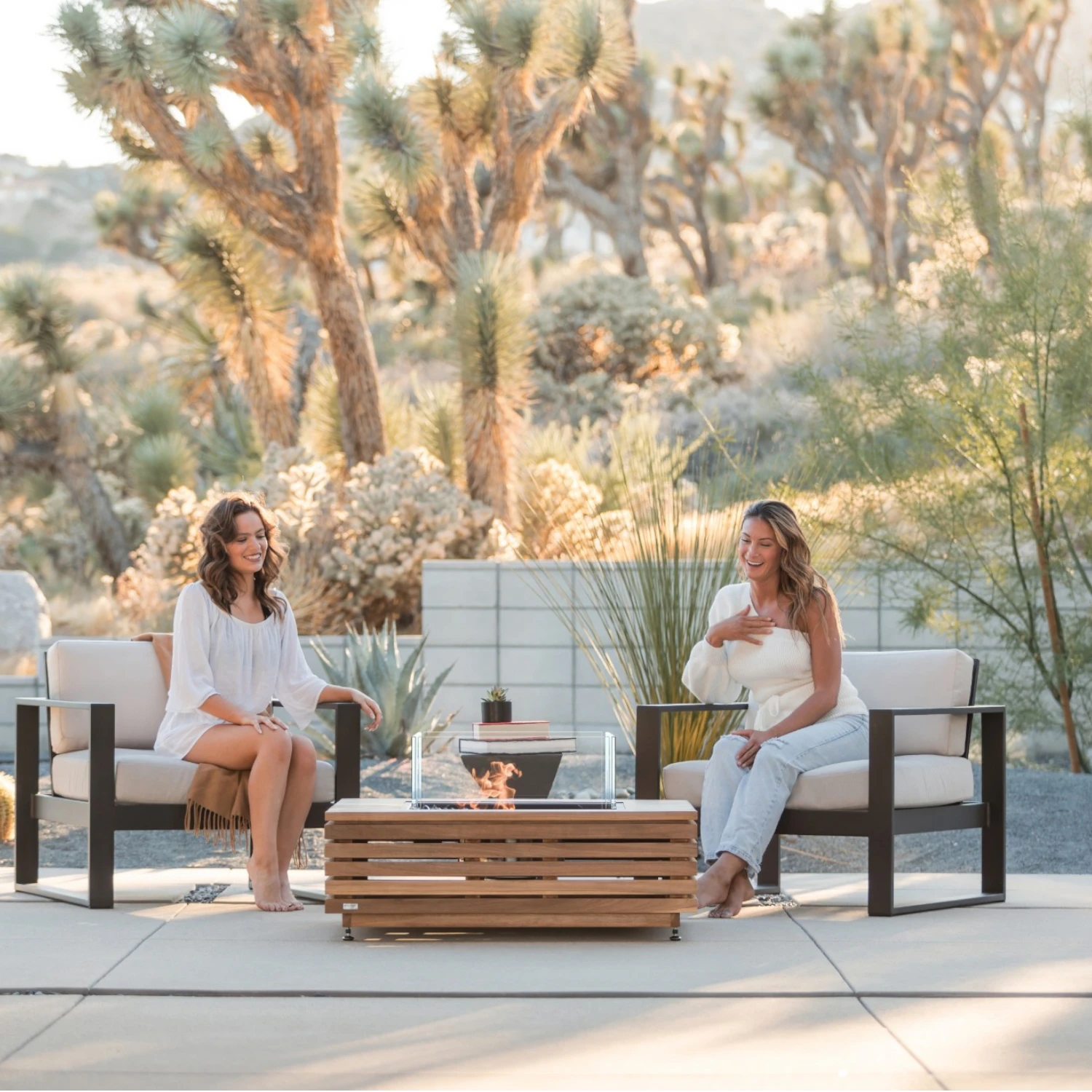 Base 40 - Teak Bioethanol Fire Pit