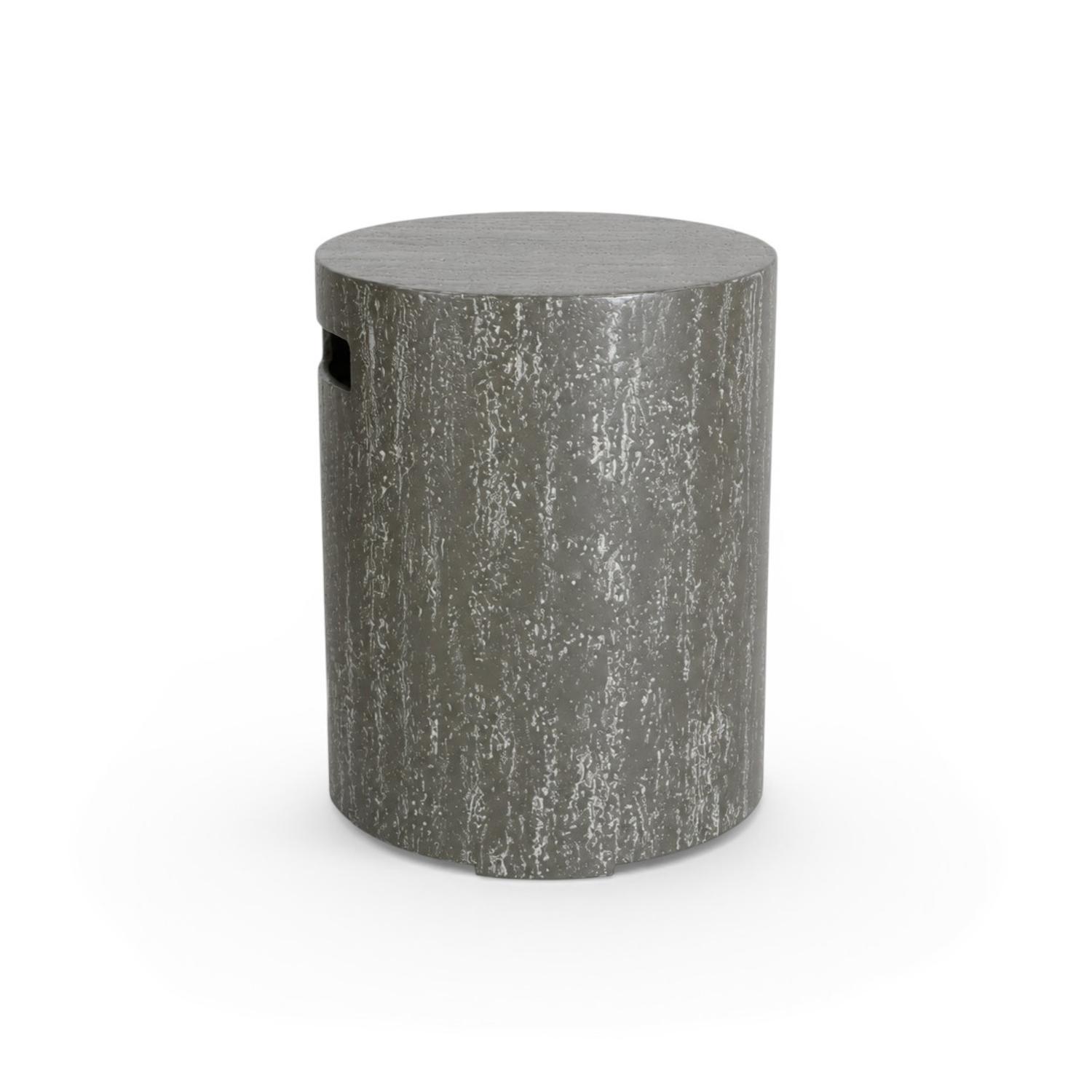 Enclosure Round Dark Travertine – Gasflaschenabdeckung