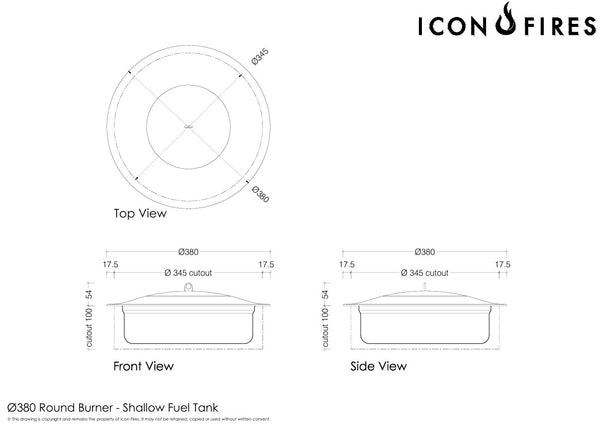 Icon Fires runder Brenner