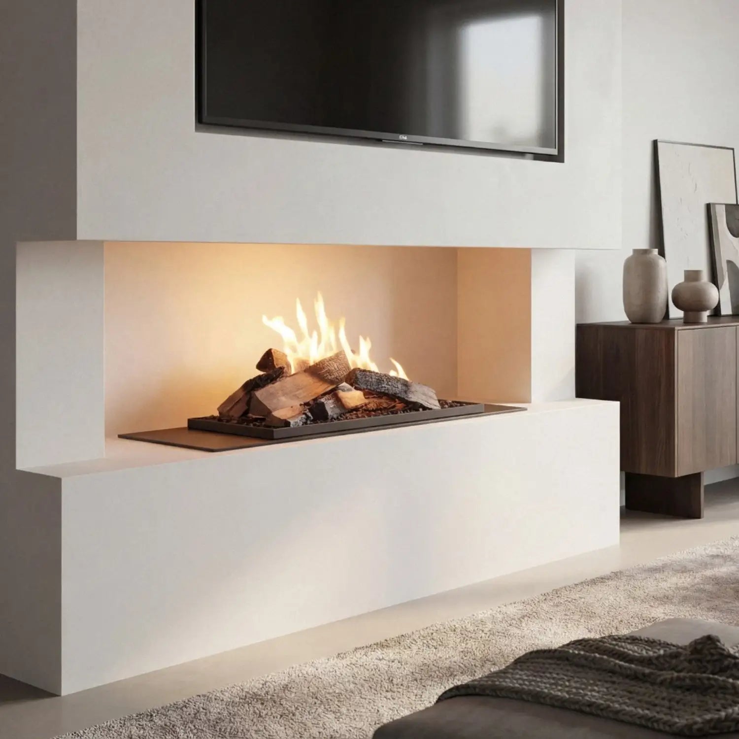 Planika FLA4 790+ Flogs: Remote Controlled Bioethanol Burner with Realistic Log Flames