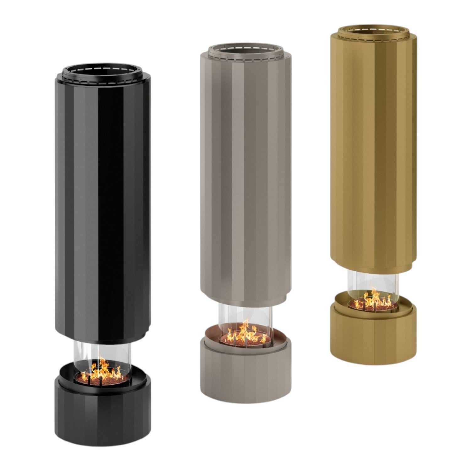 Pillar – Hängender Bioethanol-Kamin – Seidengrau