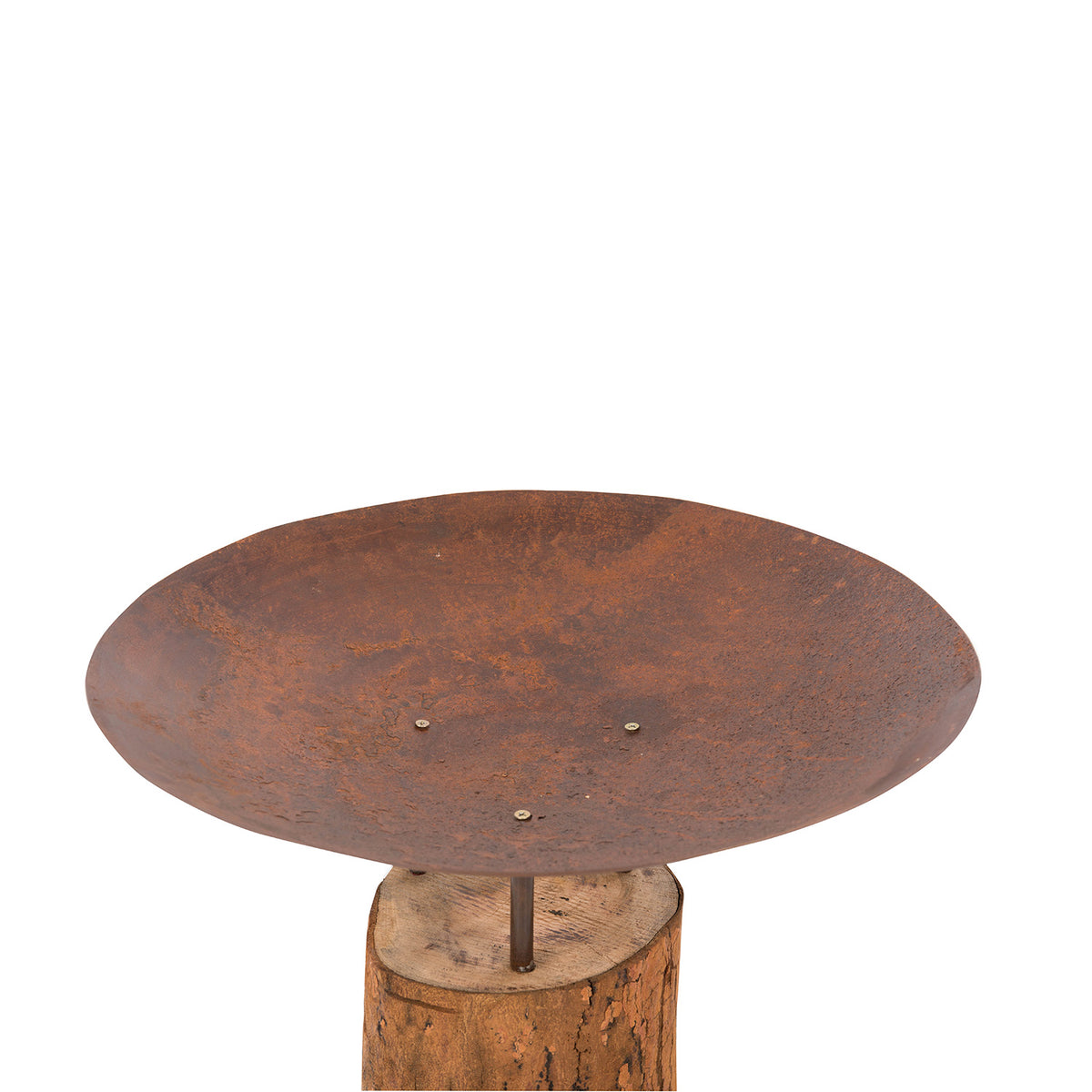 Corten Steel Firepit on a Wooden Base