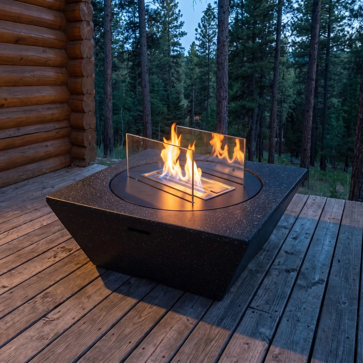 EMBER – Granitschwarz – Outdoor-Bioethanol-Kamin