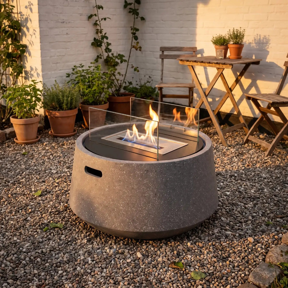 KELO – Granitgrau – Outdoor-Bioethanol-Kamin