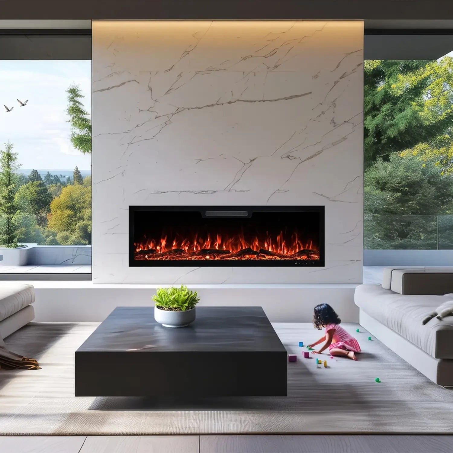 Aflamo Elite 127 cm Elektrischer Kamin