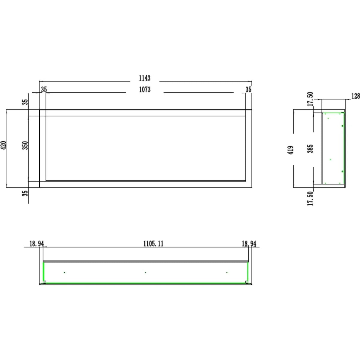 Aflamo Pride Slim 115 cm Elektrischer Kamin