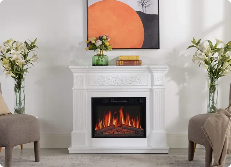 Artiflame Elektrokamin-Set in Weiß