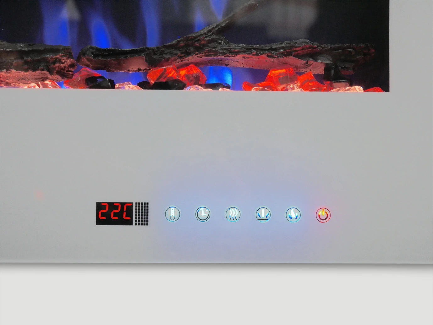 Azurite 127 cm -  Elektro Wandkamin Weiß