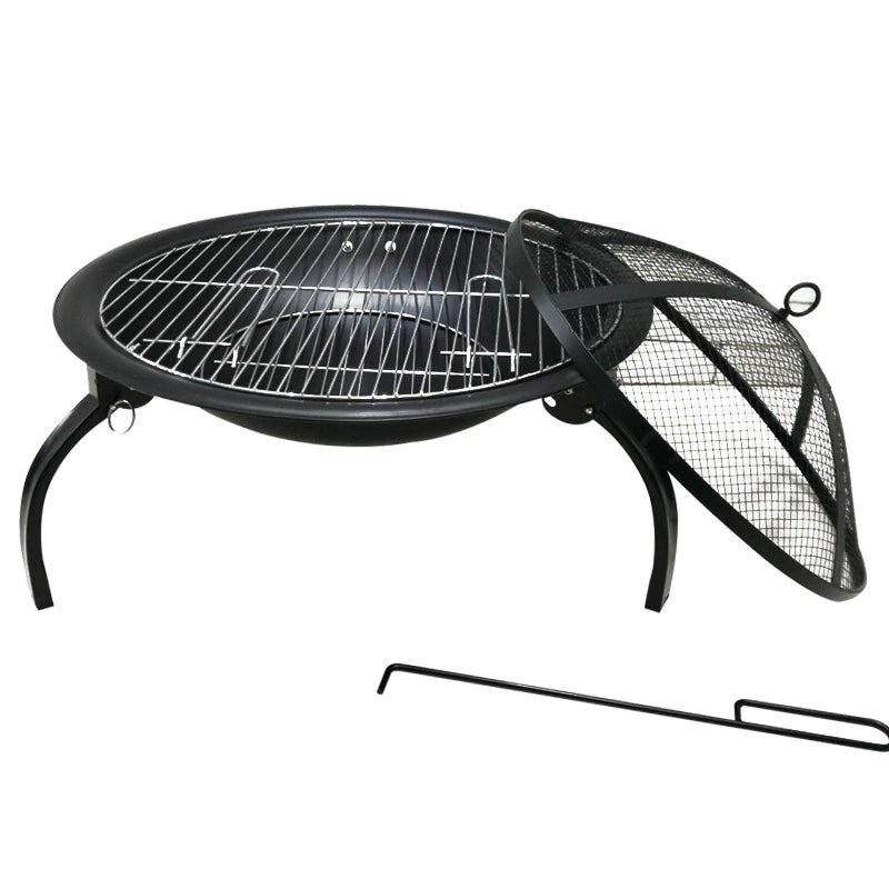 Feuerschale mit Grillrost und Stahlnetz