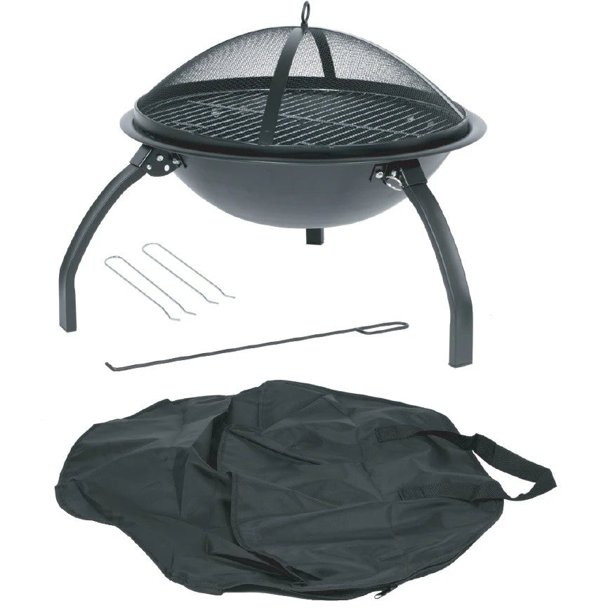 Feuerschale mit Grillrost und Stahlnetz