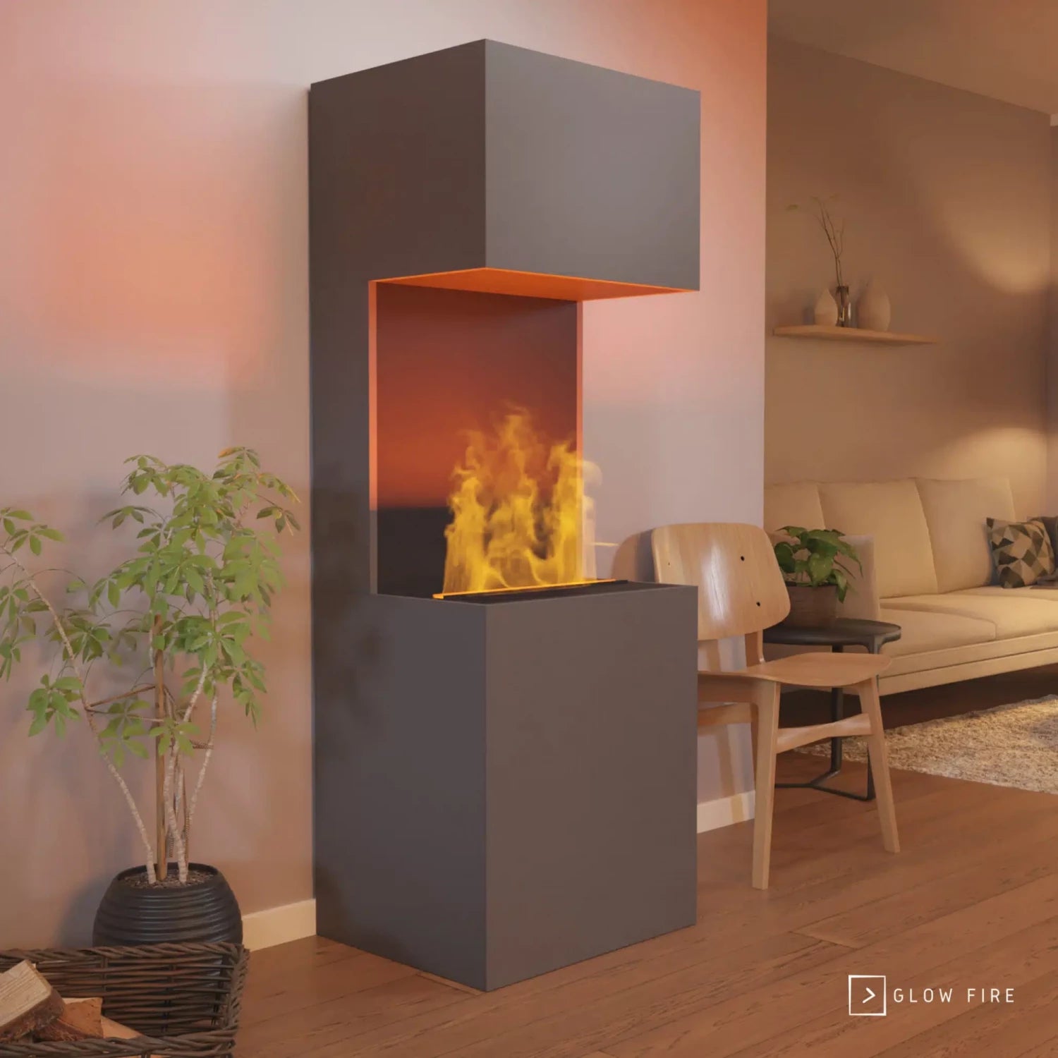 Beethoven Wasserdampf Kamin - Grau