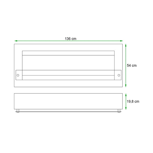 Großer Bio-Wandkamin - Weiß