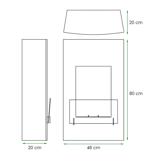 Bio-Kamin im Hochkant-Format