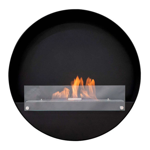Delaware XL runder Wandkamin 80 cm - Schwarz