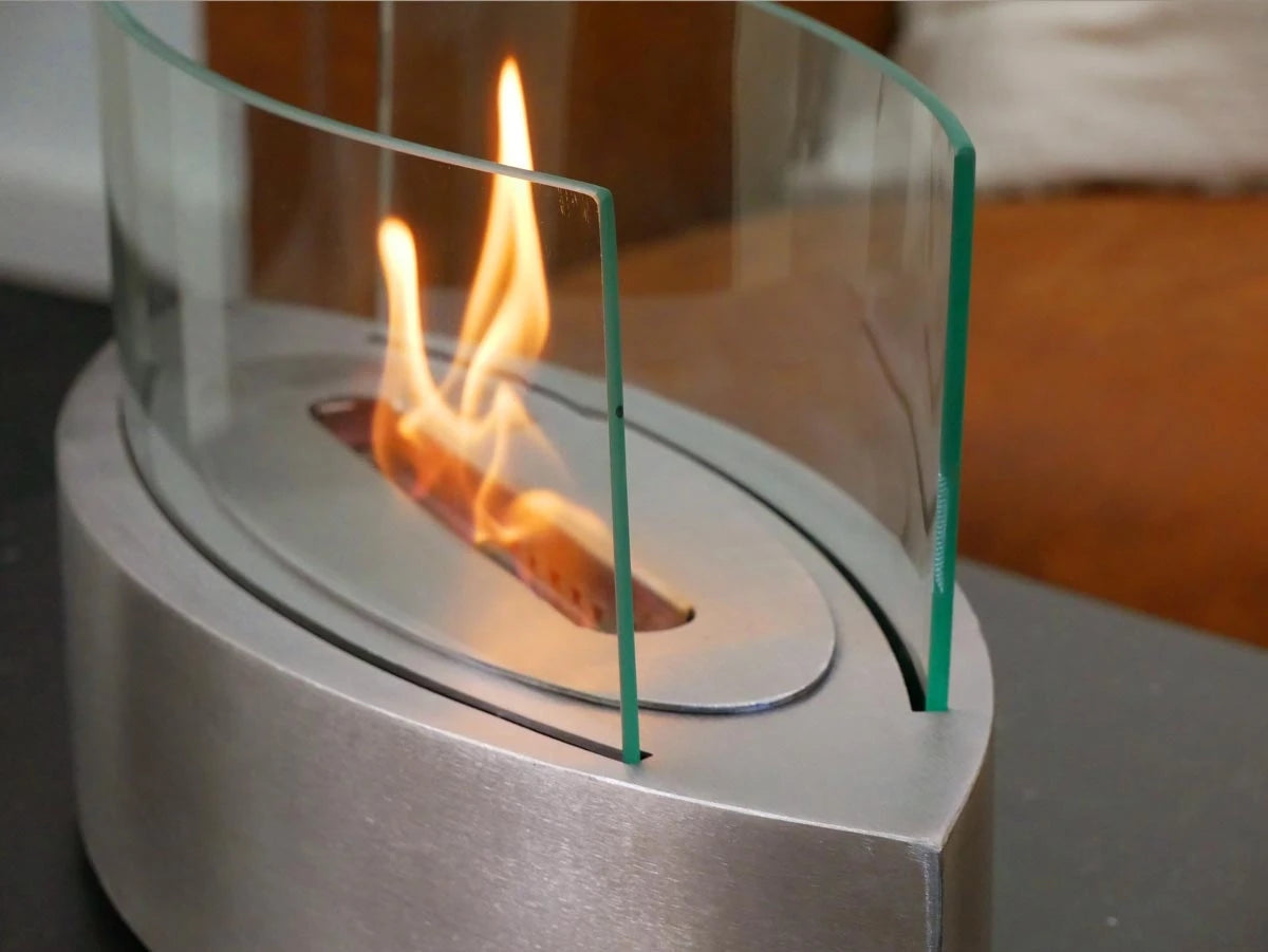 Ovaler Tisch-Bioethanol-Kamin - Stahl