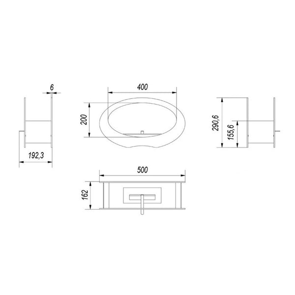 Oval - Biokamin für Tisch