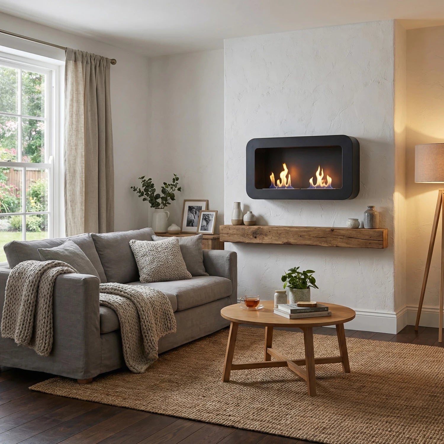 Stilvoller Bio-Kamin in Schwarz