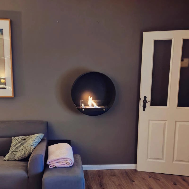Delaware runder Ethanol Wandkamin