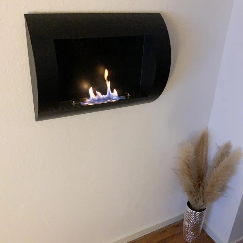 Ocean - Ethanol-Wandkamin Schwarz
