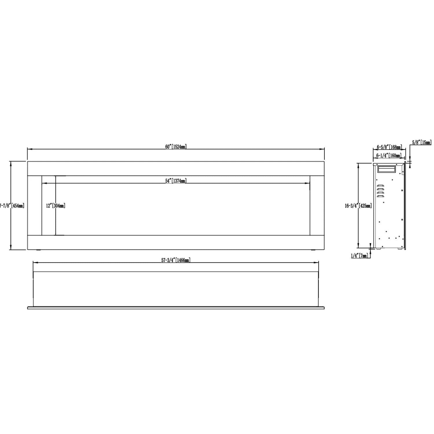 Aflamo Diamond 152 cm Elektrischer Kamin