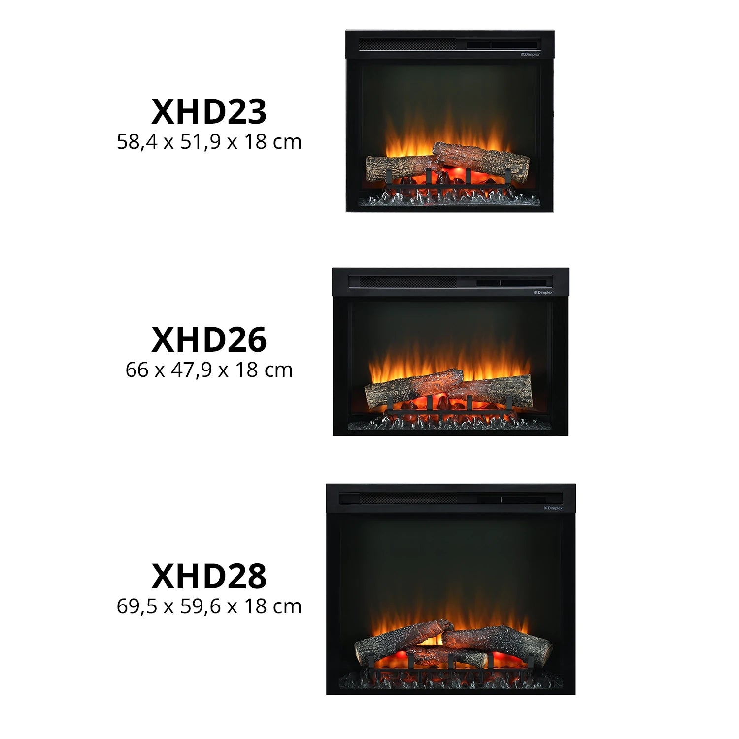 XHD Electric Firebox - Elektro Kamineinsatz in mehreren Größen