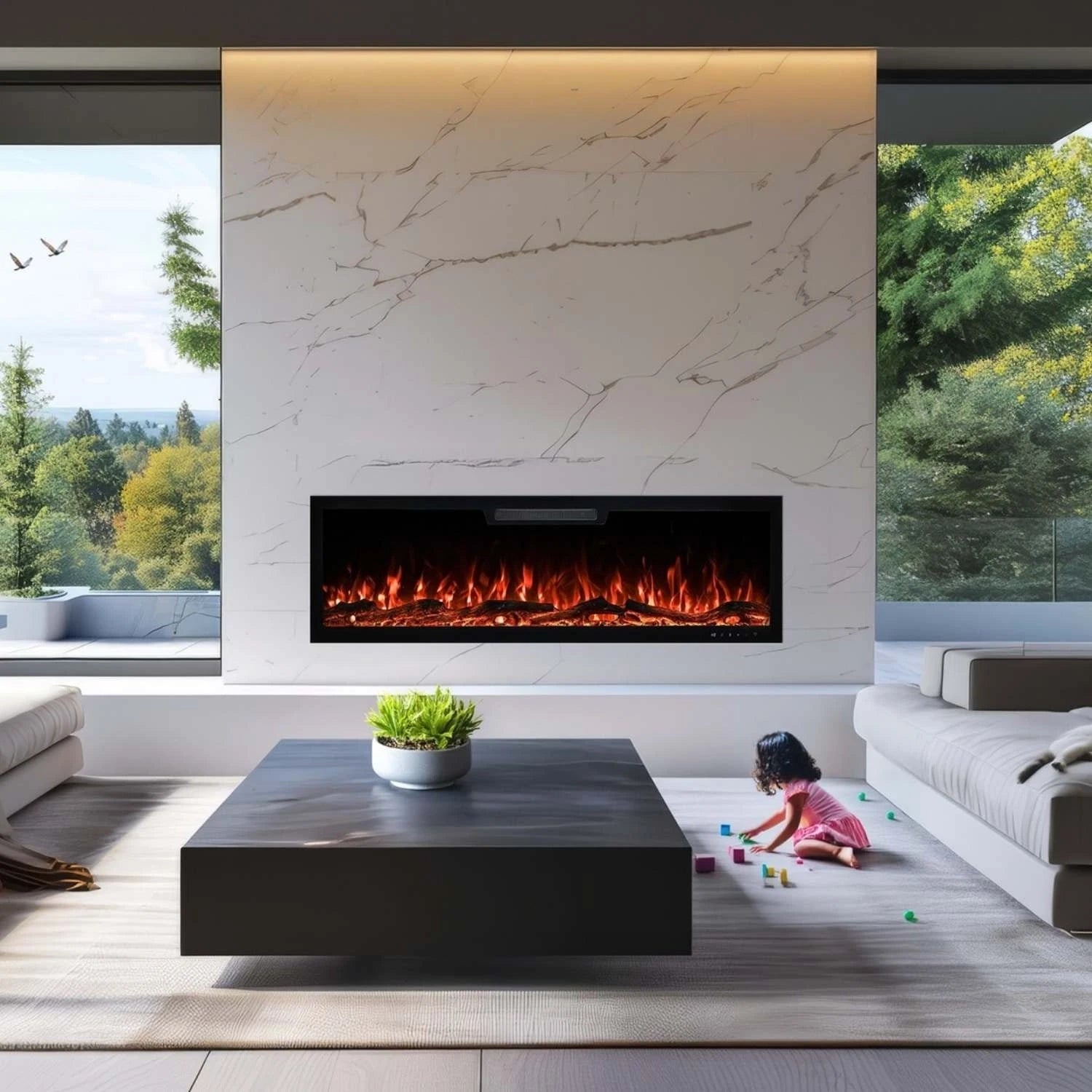 Aflamo Elite 213,3 cm Elektrischer Kamin