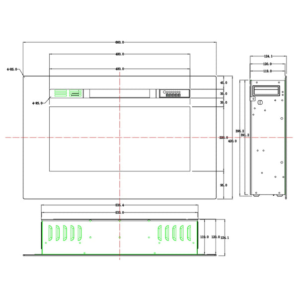 LED Einbaukamin Pro - 66 cm