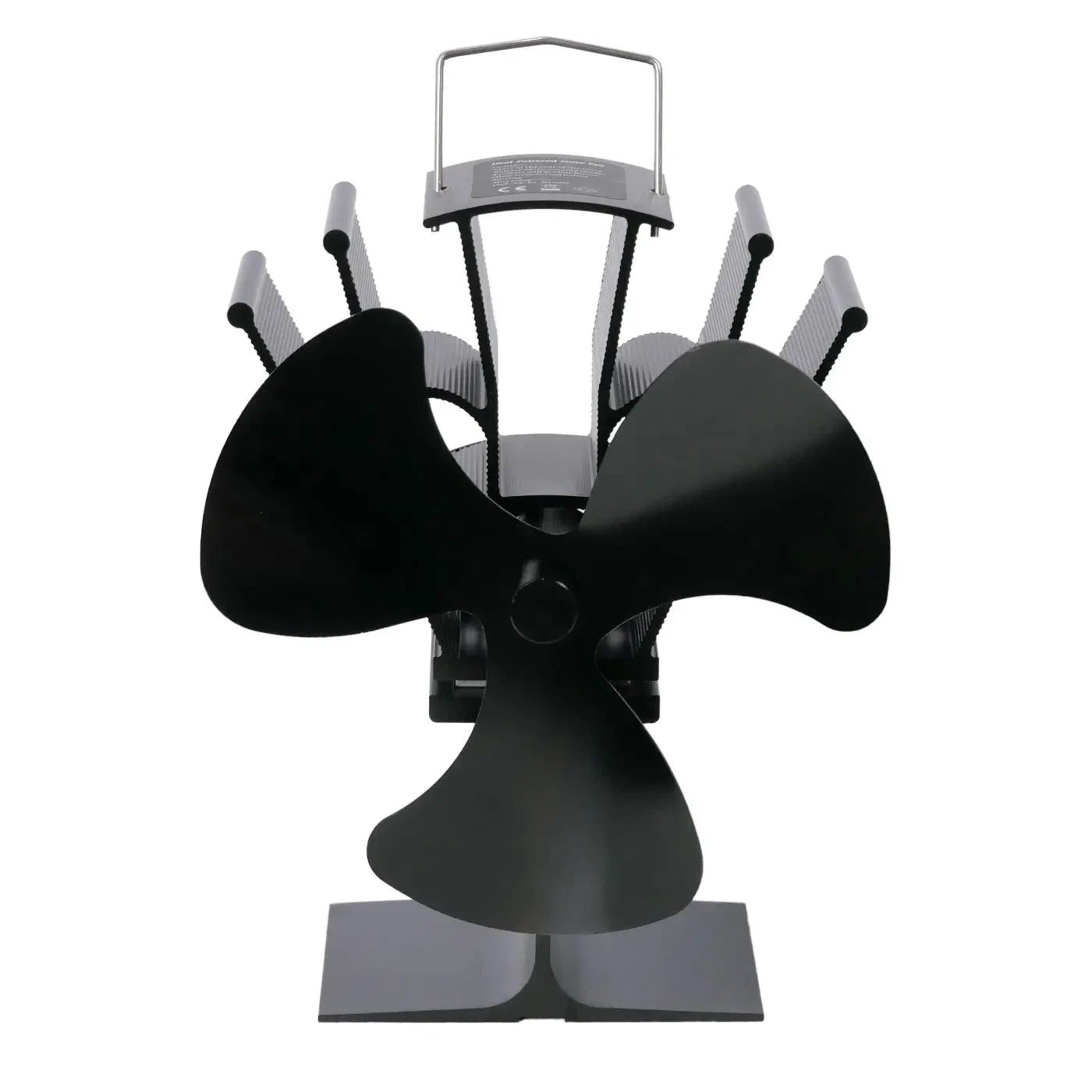 Schwarzer wärmebetriebener Ofenventilator – 3 Flügel