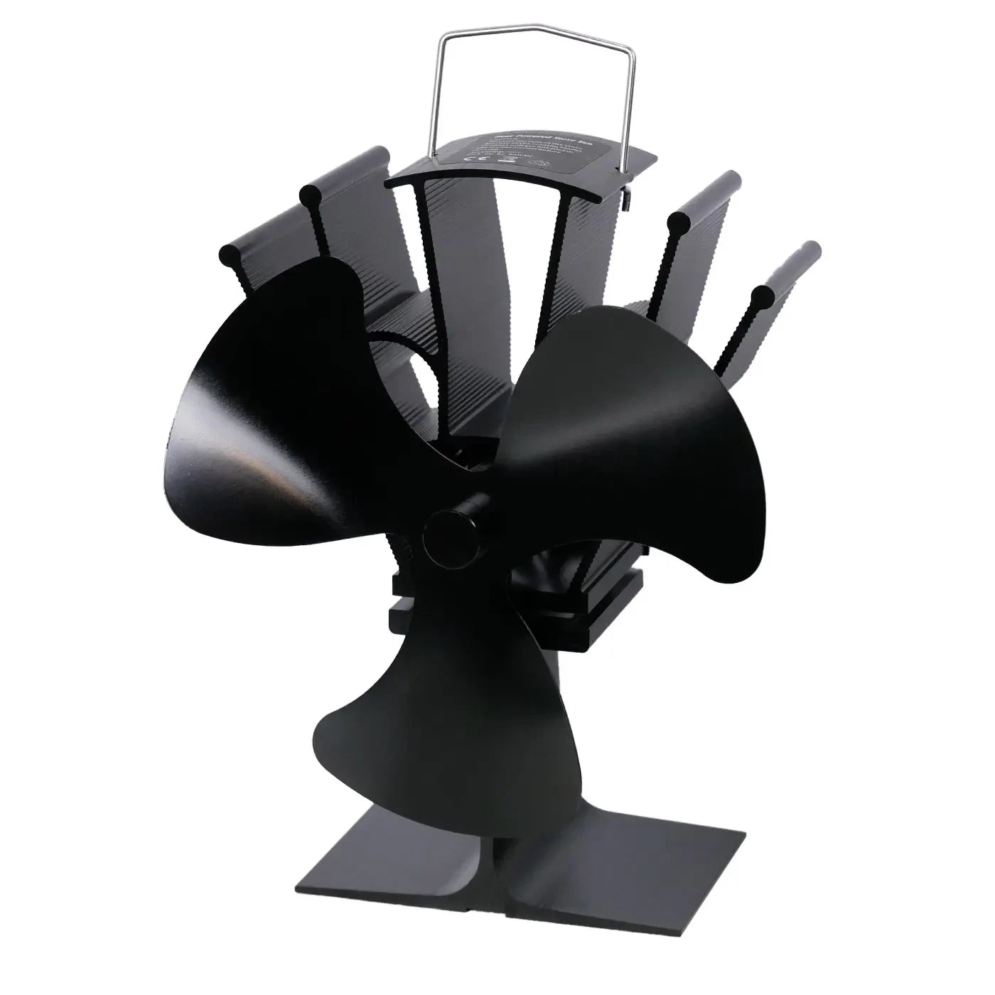 Schwarzer wärmebetriebener Ofenventilator – 3 Flügel
