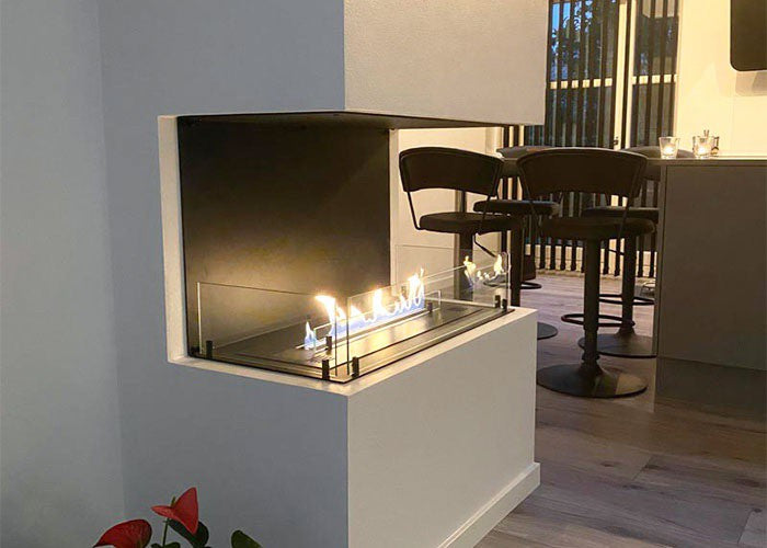 Dreiseitiger Ethanol Kamin