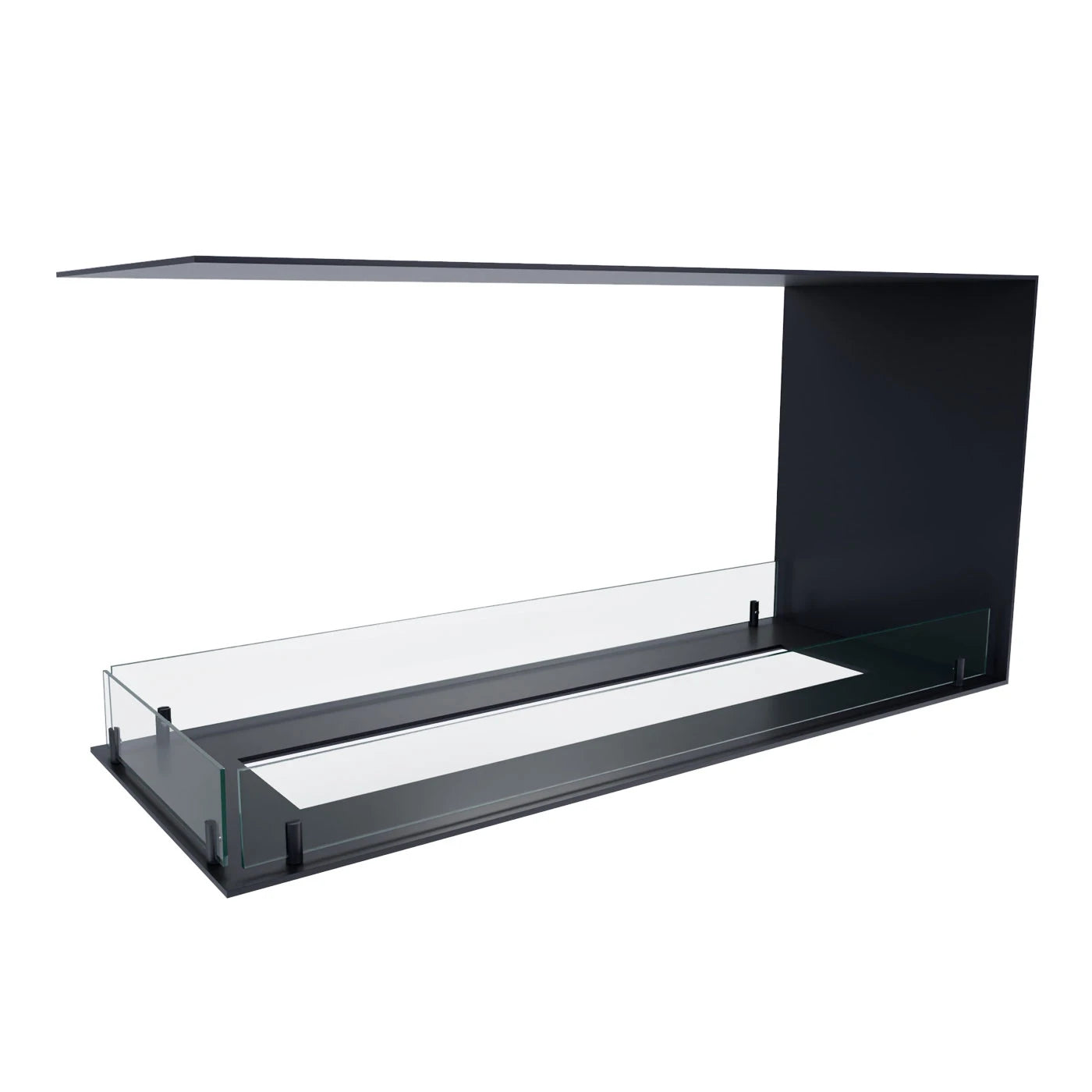 Foco Room Divider 1000 bioethanol fireplace with three-sided flame view.