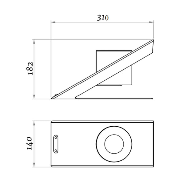 Oblique Single Tischkamin – Weiß